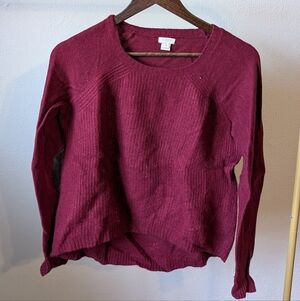 J. Crew Rich Burgundy Crew Neck Sweater